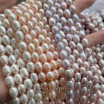 1 Strand Isilation p&auml;rliv&auml;rvi riisikujuline p&auml;rl 8-9 mm ehete valmistamiseks DIY k&auml;ev&otilde;ru k&otilde;rvar&otilde;ngad kaelakee tarvik 8-9mm valge