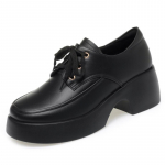 Elegantsed mitmek&uuml;lgsed pitsilised mugavad pehmest nahast kingad naistele uued retro paksu tallaga k&otilde;rge kontsaga vabaaja kingad 35