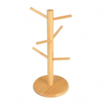 Bambusest tassihoidja puu 6 konksuga kohvikruusihoidja libisemiskindel kohvitassi alus Lihtsalt paigaldatav kruusi organiseerimise alus k&ouml;&ouml;gileti jaoks Round