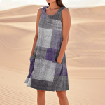 Naiste suvekleidid, vabad rannapuhkuse vabad varrukateta p&auml;ikesekleidid taskutega. M roheline