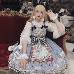 Gooti Lolita Kleit T&uuml;drukutele Vintage Tume Matuse Lolita Jsk Kleit Naistele Harajuku Lahe Varrukateta Punk Traksidega Kleit M sinine