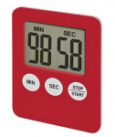 Suur digitaalne LCD-k&ouml;&ouml;gi toiduvalmistamise taimer, &uuml;les loendur, magnetiline &auml;ratuskell punane