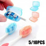 2/5/10 TK Kaasaskantava reisiharja hambahari kaitsekatte pea&uuml;mbrise hoidik 2pcs valge