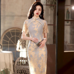 2025 S&uuml;gis Retro Hiina Vabariigi stiilis pikk pitsist cheongsam naistele - Igap&auml;evaseks kandmiseks kleit XXL