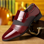 Klassikaline &auml;rikleit Meeste kingad Pidulik kleidikingad Meeste Oxfordi jalatsid Elegentsed nahast kingad meestele Loafers veinipunane 38