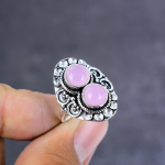 Rose Quartz Handmade 925 Sterling Silver Jewelry Ring Size 11 Gift For Her s4f01