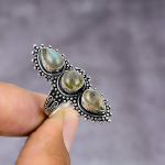 Labradorite Handmade 925 Sterling Silver Jewelry Ring Size 8 h3n91