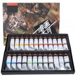 24 tk Pigment 20ML Akvarellpastav&auml;rv Tuubiv&auml;rv Tindi Algaja Karbis Kunstitarbed