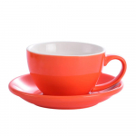 200ml Cappuccino tassid alustassidega, Portselanist teekomplekt, Keraamiline kruus espressoks, latteks, kohvitassid, 8 v&auml;rvi, Joogiklaasid kohvikusse, koju 180-200ml oranž
