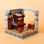 MOC Keskaja Ehitusklotside Komplekt Rippuv Puur Giljotiin Loss Purskkaev L&otilde;ke Telk Teadetetahvel H&auml;rjavanker Vanker Kingitus M&auml;nguasi