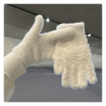 &Uuml;hev&auml;rvilised pehmed pl&uuml;&uuml;sist kindad Naiste talvised venivad soojad silmkoelised kindad l&otilde;hestatud s&otilde;rmega k&uuml;lmakindlad &otilde;ues rattas&otilde;idukindad beež