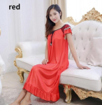 Naiste Mood &Ouml;&ouml;s&auml;rk Pikk Kleit &Ouml;&ouml;riided L&uuml;hikeste Varrukatega Pidžaama Suvine Vabaaja &Ouml;&ouml;s&auml;rk XXL punane