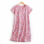 Suures suuruses suvine naiste &ouml;&ouml;s&auml;rk L&uuml;hikeste varrukatega armas multikas magamisriided armsad O kaelaga &ouml;&ouml;s&auml;rgid pidžaamad naiste puuvillane magamiskleit 2XL