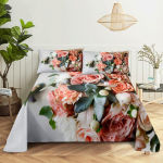 Magamistoa voodipesukomplekt Imeilusad lilled Digitaaltr&uuml;kk Voodipesulina Lakan Padjap&uuml;&uuml;r Voodipesu Mood Peen Tr&uuml;kk Lakan 220x240cm 3pcs