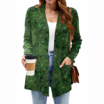 Naiste kerged kampsunid avatud esiosaga, pikkade varrukatega, vaba l&otilde;ikega, &otilde;hukesed kampsunid taskutega XL taevasinine v&auml;rv