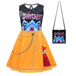 Lapsed T&uuml;drukud Anime Multikas POP Laulja Superstaar Rumi Mira Zoey Tr&uuml;kitud Rev&auml;&auml;riga Varrukateta Kleit Koti Komplekt Halloweeni Cosplay Kost&uuml;&uuml;mid 100Cm