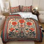 3 tk Tekikatte komplekt King Size, Retro stiilis lilleline, Mugav ja hingav, Voodipesukomplekt magamistoa, hotelli jaoks 135x200cm-EU-Single