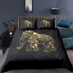 3D-prinditud elevandiga voodipesukomplekt poistele, t&auml;iskasvanutele, teismelistele Ganesha tekikottide komplekt kuninganna suurus pol&uuml;ester boheemlaslik stiil luksuslik EU single(135x200cm) gray