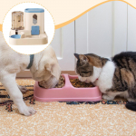 2 in 1 Automatic Cat Feeder and Water Dispenser, Feeding Food Bowl Pet Waterer, for sinine