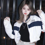 Korea t&auml;navar&otilde;ivad K&auml;rbitud Bomber Jope Naiste Harajuku Mood l&uuml;hikesed &otilde;uejoped Naiste kevadine vabaaja vintage Y2k L valge