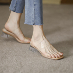Moodsad L&auml;bipaistvad Kontsad Naistele Daamide Sandaalid ja Sussid Suvi 2025 Trendyol Paksud Kingad Naiste Vabaaja Slip-on Elegantsed Peokingad 35