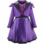 Lapsed T&uuml;drukud Teismelised Vampiir Lilla Pikkade Varrukate Kleit Jakk Mantel Komplekt Riietus Halloween Cosplay Kost&uuml;&uuml;m 110cm lilla