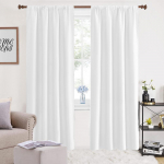 &Uuml;leni pimendavad soojusisolatsiooniga kardinad magamistuppa v&otilde;i r&otilde;dule, tunneliga kinnitus 140cm x 215cm (55in x 84in) valge