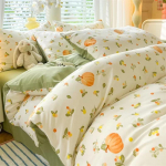 4 tk/komplekt Taimne Lilleline Tr&uuml;kk Komplekt A Tekikott ja Voodilina Padjap&uuml;&uuml;ride Paar Sobib Magamistoa Kodu Dekoratsioon Voodipesukomplektid 150x200cm 4pcs&set