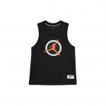 Jordan Flight MVP Logo Tr&uuml;kiga &Uuml;mmarguse Kaelusega Hingav V&otilde;rkkorvpalli Tank Top Meeste Topid Hall Must DX9729-045 XL