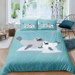 Tihendi tekikott King Size Armas ujumistihendiga voodipesukomplekt Armas ookeani eksootiline stiil 2/3 tk Mereeluga pol&uuml;ester tekikate 70x133cm