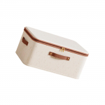 Hingav puuvillast linane hoiukast lukuga tolmukindla kaanega riiete, voodipesu jaoks, kodu organiseerimistarbed L