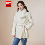 IEF 2025 Winter French Style Wool Blend Overcoat L