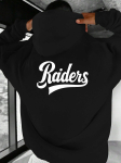 Meeste vabaaja kapuutsitr&ouml;&ouml;s Raidersi kirjaliku tr&uuml;kiga L&otilde;tv l&otilde;ige Kapuutsiga dressipluus Masinpestav S&uuml;gis Talv V&auml;litingimusteks M white