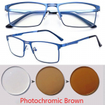 0 -0,5 -0,75 Kuni -6,0 Metallist T&auml;israamiga P&auml;ikese Fotochromeerivad Ruudukujulised Retseptiprillid Silindrilise J&otilde;uga Myopia -5.0
