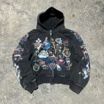 Ameerika Gootika Roki T&auml;hetr&uuml;kiga Huppar - Harajuku L&otilde;tv Unisex Dressipluus XL