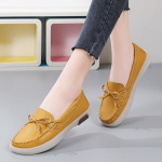 Naiste Beež Mood S&uuml;gis Suvi Pehme Nahk Naiste Balleriinid Loafer K&otilde;rge Kvaliteediga Daamide Kingad Luksuslik Disainer Vabaaja Kingad 35 kollane