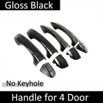 for Volkswagen VW POLO MK6 AW 2017~ Gloss Black Smart Door Handle Cover Protective Style Stickers Trim Car Accessories Parts 4Handle No Keyhole
