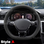 VW Volkswagen T-Cross D-t&uuml;&uuml;pi roolile &Uuml;li&otilde;huke nahast roolikate Kriimustuskindel Libisemisvastane Autotarvikud Style A -All Black