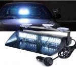 16 LED-iga tuuleklaasi armatuurlaua stroboskoopvalgusriba Auto Veoauto Hoiatusvilkur Politseivalgustid 12V H&auml;dasignaali lamp Vilkuv valgustus valge