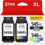 Cartouches d'encre compatibles - GENERIC - 545 546 XL - 2-Pack - Noir et Tri-Couleur - 750 pages noir