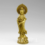 Bodhisattva kaunistus Vask Kodu pood Lauapealne Buddha kuju Messing Seisev draakon Guanyin Bodhisat Long7cm Wide7cm High