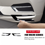 For Volvo 2018- XC60 front fog light strip black chrome decorative car sticker accessories 2PCS