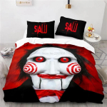 &Otilde;udusfilm Saw Voodipesukomplekt 3D Tekikate Padjap&uuml;&uuml;r Tekk Voodipesu Kuninganna Kuninga Suurus Tekikate Voodikomplekt 180*220cm 3pcs