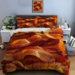 HD Lihapeekon Toiduprint Voodipesukomplekt Tekikott 1 Tekikott 2 Padjap&uuml;&uuml;ri T&auml;iskasvanute ja Laste Voodipesukomplekt Luksuslik Kingituseks EU Single(135*200cm)3pcs