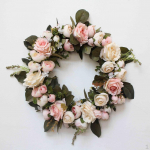 Flower Wreath Handmade Decorative Garland Hanging Door Wall Wedding indoor Decor Pink A