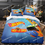 Monster Truck Hot Wheel Voodipesukomplekt Tr&uuml;kitud Voodikomplekt Padjap&uuml;&uuml;riga Voodikate Pehme &Uuml;he-, Kahe-, Queen-, Super Kingi Suuruses EU Single(135*200cm)3pcs