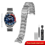 Seiko jaoks Ei. 5 roostevabast terasest kellarihm SKX007 SKX009 SRP599 Kaardus otsaga kellarihm 20mm 22mm Metallist kellakett H&otilde;bedane Must 20mm-width gray