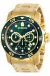 Invicta Pro Diver Kvarts 48mm Kuldne Roostevaba Teras Roheline 0075 Meeste K&auml;ekell roheline