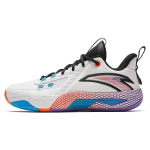 Anta Speed Battle 5 Comfortable Round Toe Cushioning, Wear Resistant Mid top Basketball Shoes Men's White Black Blue 112341113-3 44.5