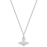 Vivienne Westwood Calliope T&auml;ielikult Teemantidega Kujundatud L&auml;ikiv Saturni Logoga Ripats 925 H&otilde;bedast Kuup Tsirkooniumiga Kaelakee Unisex kaelakee 6302005601P102P102 Box